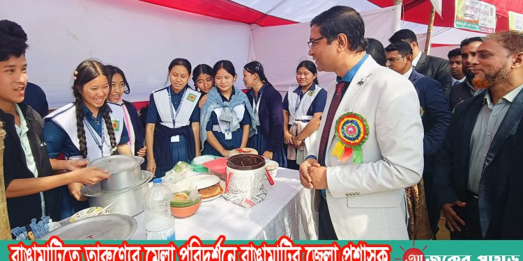 রাঙামাটিতে তারুণ্যের মেলা পরিদর্শনে রাঙামাটির জেলা প্রশাসক