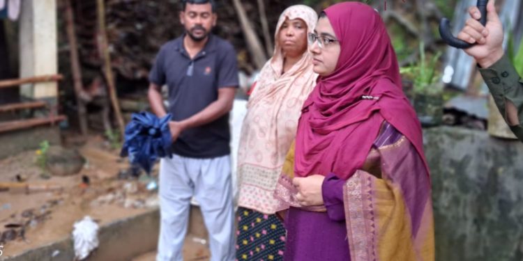 ঝুকিপূর্ণ এলাকা পরিদর্শনে নানিয়ারচর ইউএনও