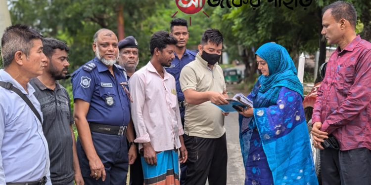 নানিয়ারচরে অবৈধভাবে বালু উত্তোলন প্রশাসনের জরিমানা