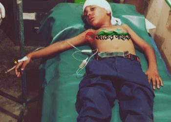 নানিয়ারচরে সড়ক দূর্ঘটনায় আহত ১ স্কুল ছাত্র