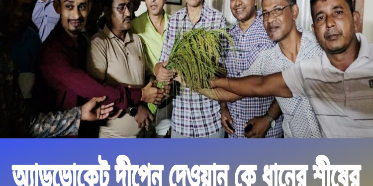 অ্যাডভোকেট দীপেন দেওয়ান কে ধানের শীষের শুভেচ্ছা ফজলুল কাদের চৌধুরী স্মৃতি সংসদের