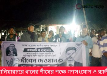 নানিয়ারচরে ধানের শীষের পক্ষে গণসংযোগ ও র‍্যালী