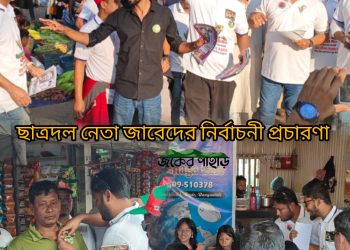 দীপেন দেওয়ানের পক্ষে প্রচারণায় ছাত্রদল নেতা জাবেদ