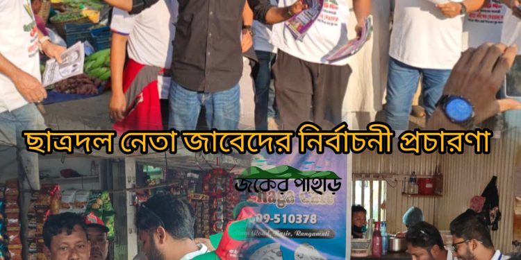দীপেন দেওয়ানের পক্ষে প্রচারণায় ছাত্রদল নেতা জাবেদ