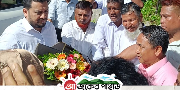 পার্বত্য প্রতিমন্ত্রী ও রাঙামাটি জেলা পরিষদ চেয়ারম্যান কে নানিয়ারচর বিএনপির সংবর্ধনা